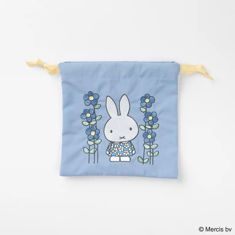 miffy ミッフィー MIFFY BLUE FLOWER 巾着 ブルー/MIFF-208C
